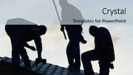  Presentation with building construction - Amazing slide set having thatcher - building roof construction site teamwork backdrop and a lemonade colored foreground