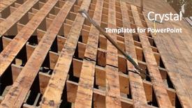  Presentation with asphalt - Presentation theme with thatcher - demolition and removal background and a coral colored foreground