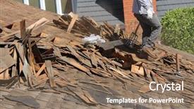  Presentation with asphalt - Colorful theme enhanced with thatcher - demolition and removal backdrop and a coral colored foreground