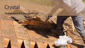  Presentation with 1960s - Presentation theme having thatcher - demolition and removal background and a coral colored foreground