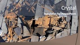  Presentation with asphalt - Colorful slides enhanced with thatcher - demolition and removal backdrop and a gray colored foreground