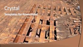  Presentation with 1960s - Beautiful PPT theme featuring thatcher - demolition and removal backdrop and a coral colored foreground