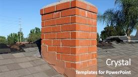  Presentation with shingles roof - Colorful theme enhanced with thatcher - roof construction site removal backdrop and a coral colored foreground
