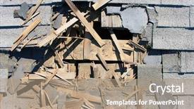  Presentation with shingles roof - Slides enhanced with thatcher - roof construction site removal background and a coral colored foreground