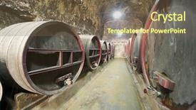  Presentation with barrels - PPT theme enhanced with rock climber on a rock a man climbs the rock active lifestyle sports in nature overcoming a difficult climbing route background and a gray colored foreground.