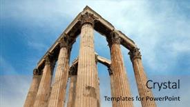  Presentation with ancient greece - Slide set featuring the acropolis in athens background and a coral colored foreground
