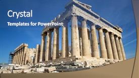  Presentation with ancient map of greece - Amazing presentation theme having the acropolis in athens backdrop and a ocean colored foreground