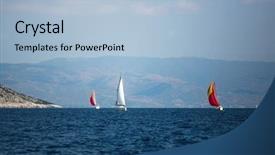  Presentation with sailing - Slides enhanced with the aegean sea greece background and a light blue colored foreground