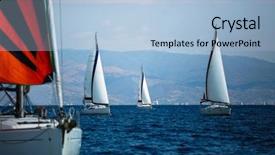  Presentation with luxury yacht - Slide deck consisting of the aegean sea greece background and a light blue colored foreground