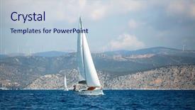  Presentation with sails sailing yacht catamaran sailing - Amazing slide set having ship navigation free - sailing yachts in the aegean backdrop and a  colored foreground