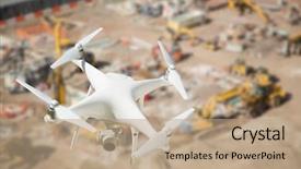  Presentation with quadcopter - Colorful presentation enhanced with the air over construction backdrop and a coral colored foreground
