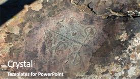  Presentation with petroglyphs - PPT theme enhanced with the altai mountains russia background and a gray colored foreground