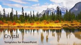  Presentation with national parks - Presentation theme featuring the american and canadian background and a  colored foreground