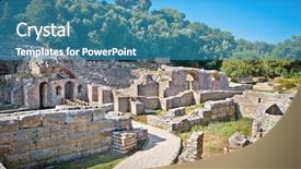  Presentation with ancient - Presentation design with the ancient baptistery dated background and a  colored foreground