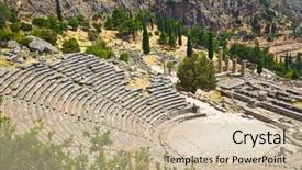  Presentation with ancient greece - Beautiful slides featuring the ancient city delphi backdrop and a soft green colored foreground