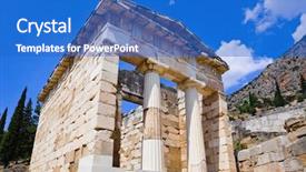  Presentation with archaeology - Presentation with the ancient city delphi background and a teal colored foreground