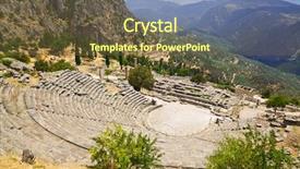  Presentation with archaeology - Theme featuring the ancient city delphi background and a tawny brown colored foreground