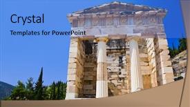  Presentation with archaeology - Theme featuring the ancient city delphi background and a  colored foreground