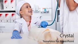  Presentation with veterinary - Presentation with the animal healthcare facility background and a soft green colored foreground