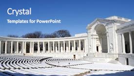  Presentation with amphitheater - Colorful slide deck enhanced with the arlington national cemetery backdrop and a teal colored foreground