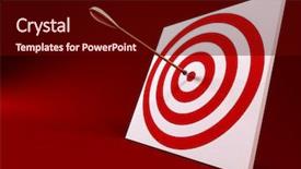  Presentation with target - PPT theme featuring 3d archery - 3d rendering of the arrow background and a wine colored foreground