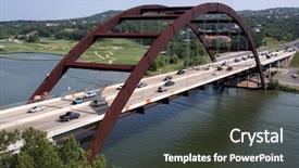 Presentation with austin texas - PPT theme consisting of the austin 360 bridge background and a tawny brown colored foreground