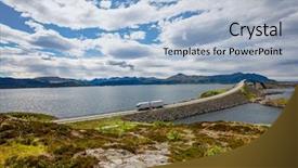  Presentation with transportation - Presentation design consisting of the background atlantic ocean background and a light blue colored foreground