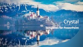  Presentation with mountain lake - Slides enhanced with the background-bled slovenia background and a teal colored foreground