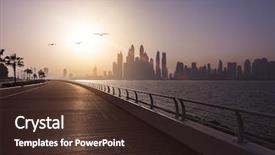  Presentation with uae - Presentation theme featuring the background dubai uae background and a tawny brown colored foreground