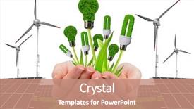  Presentation with turbine - Colorful presentation theme enhanced with the background solar energy backdrop and a coral colored foreground