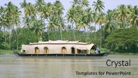  Presentation with kerala - Audience pleasing presentation consisting of houseboat cruise through the backwaters backdrop and a mint green colored foreground