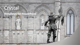  Presentation with old church building - Presentation having the basilica notre dame background and a gray colored foreground