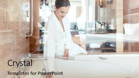  Presentation with experience - Slide set with the bathtub in animation background and a mint green colored foreground