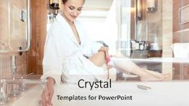  Presentation with experience - Presentation design having the bathtub in animation background and a coral colored foreground