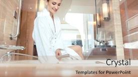  Presentation with experience - Colorful PPT layouts enhanced with the bathtub in animation backdrop and a coral colored foreground