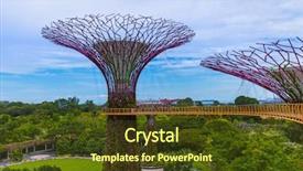  Presentation with gardens - Amazing slide deck having the bay in singapore backdrop and a tawny brown colored foreground