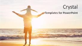  Presentation with father - Beautiful presentation featuring the beach at sun backdrop and a sky blue colored foreground