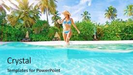  Presentation with paradise island - Colorful slides enhanced with the beach beautiful tropical backdrop and a arctic colored foreground