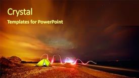  Presentation with tent - Slides enhanced with the beach by night background and a tawny brown colored foreground