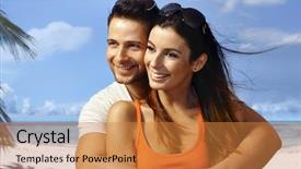  Presentation with summer holiday - Beautiful PPT layouts featuring the beach having fun backdrop and a  colored foreground