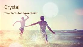  Presentation with teens running - Beautiful presentation featuring the beach instagram filter backdrop and a cream colored foreground