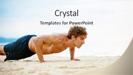  Presentation with active lifestyle - Slide set consisting of the beach male athlete background and a sky blue colored foreground