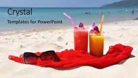  Presentation with mango fruit shake tropical - Theme with juice watermelon glasses - pair of fruit shakes red background and a light blue colored foreground