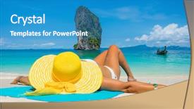  Presentation with beautiful skin and beach - PPT theme enhanced with the beach poda island background and a teal colored foreground