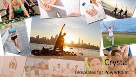  Presentation with people enjoying - Presentation theme enhanced with the beach yoga jogging background and a coral colored foreground