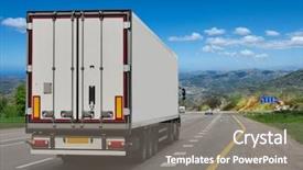  Presentation with container - Audience pleasing presentation consisting of the big highway transport backdrop and a gray colored foreground