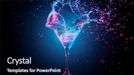  Presentation with cocktail party - Beautiful theme featuring the black background party backdrop and a navy blue colored foreground