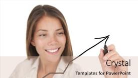  Presentation with growth chart - PPT theme with the black marker mix background and a coral colored foreground