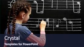  Presentation with writing notes - Colorful presentation design enhanced with the blackboard with music backdrop and a navy blue colored foreground