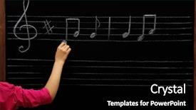  Presentation with writing notes - Cool new PPT theme with girl's hand writing backdrop and a black colored foreground